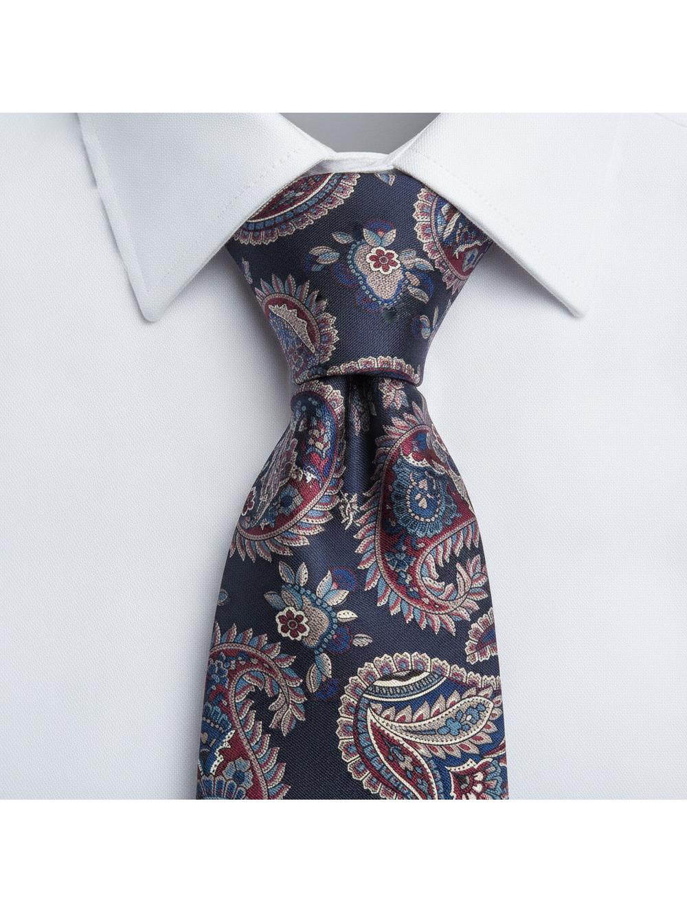 Henry Grethel Navy Blue Paisley Pattern Men's Tie